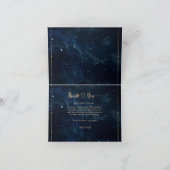 エレガントな星空の夜のウェディング　天の川ウェディング サンキューカード (内部)
