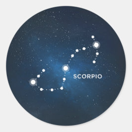 エレガントな星空の青い水色の宇宙 – SCORPIO ラウンドシール