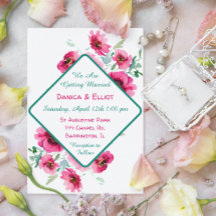 エレガントな春のピンクの水彩花のウェディング
