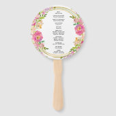 エレガントな春のボヘミアンフラワーゴールドの結婚式の儀式 ハンドファン (裏面)