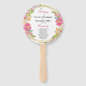 エレガントな春のボヘミアンフラワーゴールドの結婚式の儀式 ハンドファン (正面)