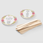 エレガントな春のボヘミアンフラワーゴールドウェディングセレモニー ハンドファン (組立なし)