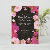 エレガントな春の花のピンクの花モチーフの招待状 招待状 (スタンド正面)
