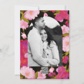 エレガントな春の花のピンクの花モチーフの招待状 招待状 (裏面)