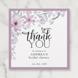 エレガントな春の花のブライズシャワー フェイバータグ