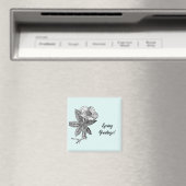 エレガントな春の花の植物画 マグネット (インサイチュ (食洗機))