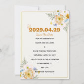 エレガントな春の花の結婚式のSave the Dateカード 招待状 (正面)
