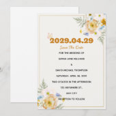 エレガントな春の花の結婚式のSave the Dateカード 招待状 (正面/裏面)