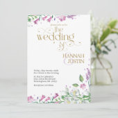 エレガントな春の花の結婚式招待状 招待状 (スタンド正面)