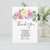 エレガントな春の花ピンクの花束　感謝のカード 招待状 (スタンド正面)