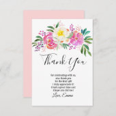 エレガントな春の花ピンクの花束　感謝のカード 招待状 (正面/裏面)