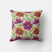 エレガントな春の花モノグラム chic クッション (裏面)