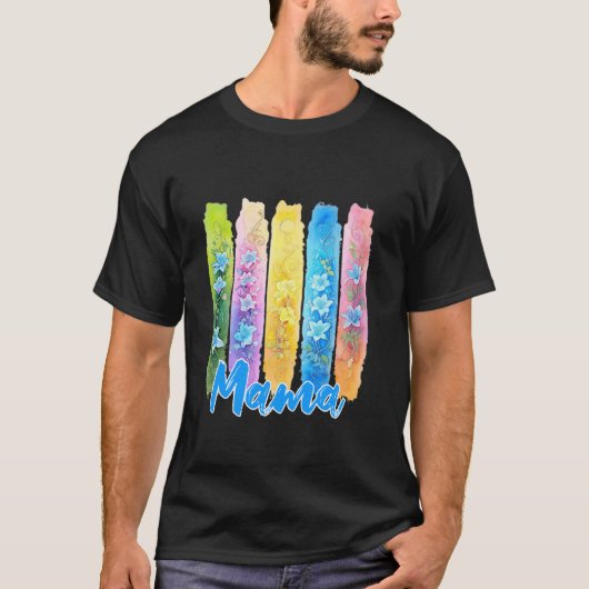 エレガントな春の花柄ママデザイン お母さんの日 Tシャツ (正面)