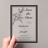 エレガントな春の花 Wedding Save the Date アクリル招待状 (インサイチュ (ポータブル))
