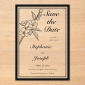エレガントな春の花 Wedding Save the Date アクリル招待状 (正面)