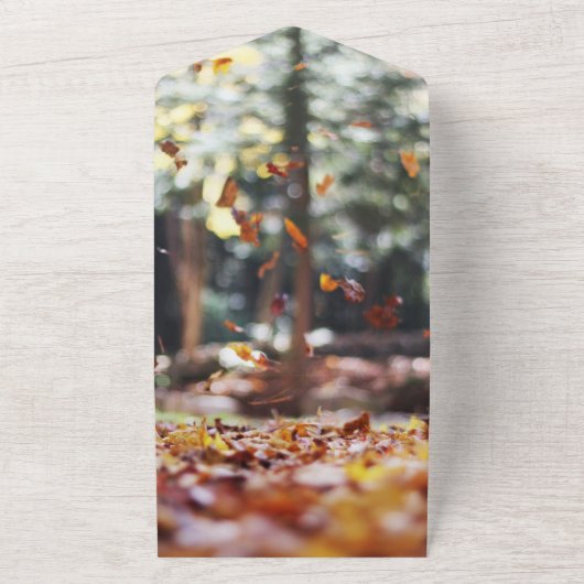 エレガントな春秋の花のウェディングオールインワン オールインワン招待状 (外側)