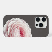 エレガントな暖かいチャコールピンクの花柄 iPhoneケース (裏面横)