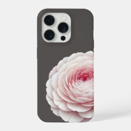 エレガントな暖かいチャコールピンクの花柄 iPhone 15 PROケース