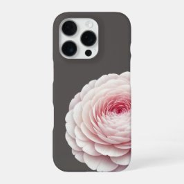 エレガントな暖かいチャコールピンクの花柄 iPhone 16 PROケース