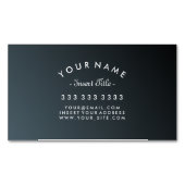 エレガントな曲げられた文字の士官候補生の黒の勾配 マグネット名刺 (正面)