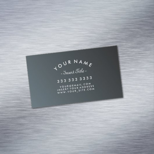 エレガントな曲げられた文字の士官候補生の黒の勾配 マグネット名刺 (インサイチュ)