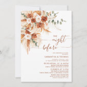 エレガントな書道のリハーサルディナーナイトビフォア 招待状 (正面)