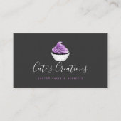 エレガントな書道の原稿のカップケーキのパン屋 名刺 (正面)
