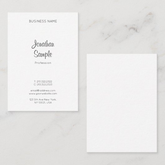 エレガントな書道の原稿の名前のミニマリストのトレンディー 名刺 (正面/裏面)