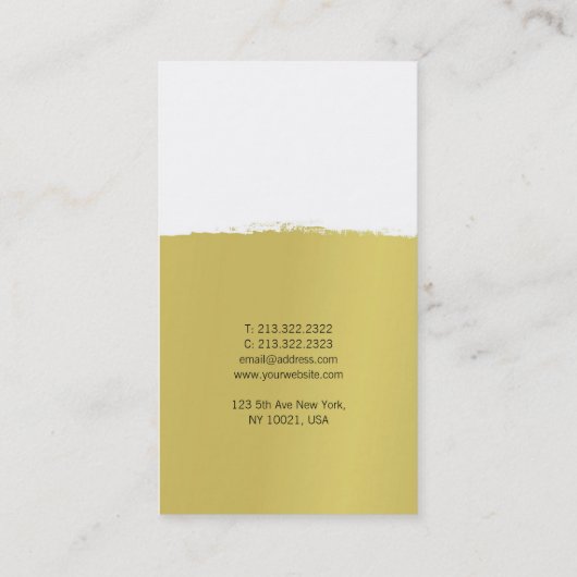 エレガントな書道の原稿の粋な金ゴールドの贅沢 名刺 (裏面)