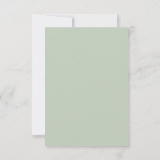 エレガントな書道の結婚式QRコード Sage Green 出欠カード (裏面)