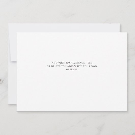 エレガントな書道ミニマル写真ベビーシャワー サンキューカード (裏面)