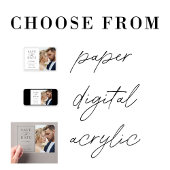 エレガントな書道写真結婚式の日付を保存 アクリル招待状