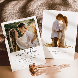 エレガントな書道写真結婚式の日付を保存 招待状