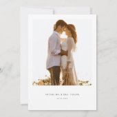 エレガントな書道結婚式の日付を保存 招待状 (裏面)