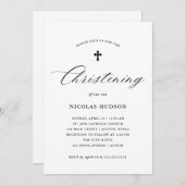 エレガントな書道|の男女兼用な《キリスト教》洗礼式や命名式 招待状 (正面/裏面)