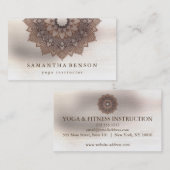 エレガントな曼荼羅のはすの花のロゴのヨガのインストラクター 名刺 (正面/裏面)