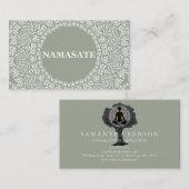 エレガントな曼荼羅のナマステのヨガのロゴの芸術 名刺 (正面/裏面)