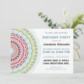 エレガントな曼荼羅のバースデーパーティ招待状 招待状 (スタンド正面)