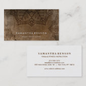 エレガントな曼荼羅の花のロゴのヨガのインストラクター 名刺 (正面/裏面)