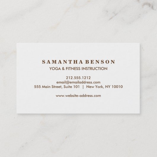 エレガントな曼荼羅の花のロゴのヨガのインストラクター 名刺 (裏面)