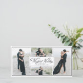 エレガントな最も幸せなホリデー おしゃれなスクリプト4枚の写真 シーズンカード (スタンド正面)