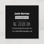 エレガントな最小主義のカメラアイコン写真撮影 スクエア名刺 (裏面)