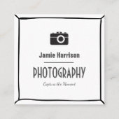 エレガントな最小主義のカメラアイコン写真撮影 スクエア名刺 (正面)