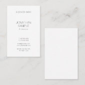 エレガントな最小主義のデザインのモダンな縦のテンプレート 名刺 (正面/裏面)