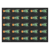 エレガントな最小主義のパイナップル|黒い背景 テーブルクロス (正面(横))