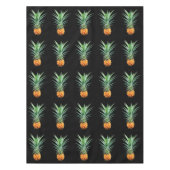 エレガントな最小主義のパイナップル|黒い背景 テーブルクロス (正面)