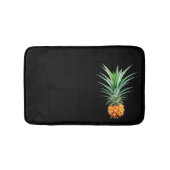 エレガントな最小主義のパイナップル|黒い背景 バスマット (正面)