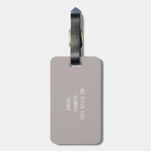 エレガントな最小主義のピンクおよび白い大理石の一見 ラゲッジタグ (裏面縦)