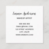 エレガントな最小主義のメーキャップアーティストの名刺 スクエア名刺 (裏面)