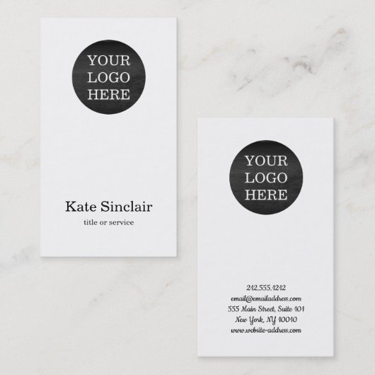 エレガントな最小主義のモダンあなたのロゴ 名刺 (正面/裏面)